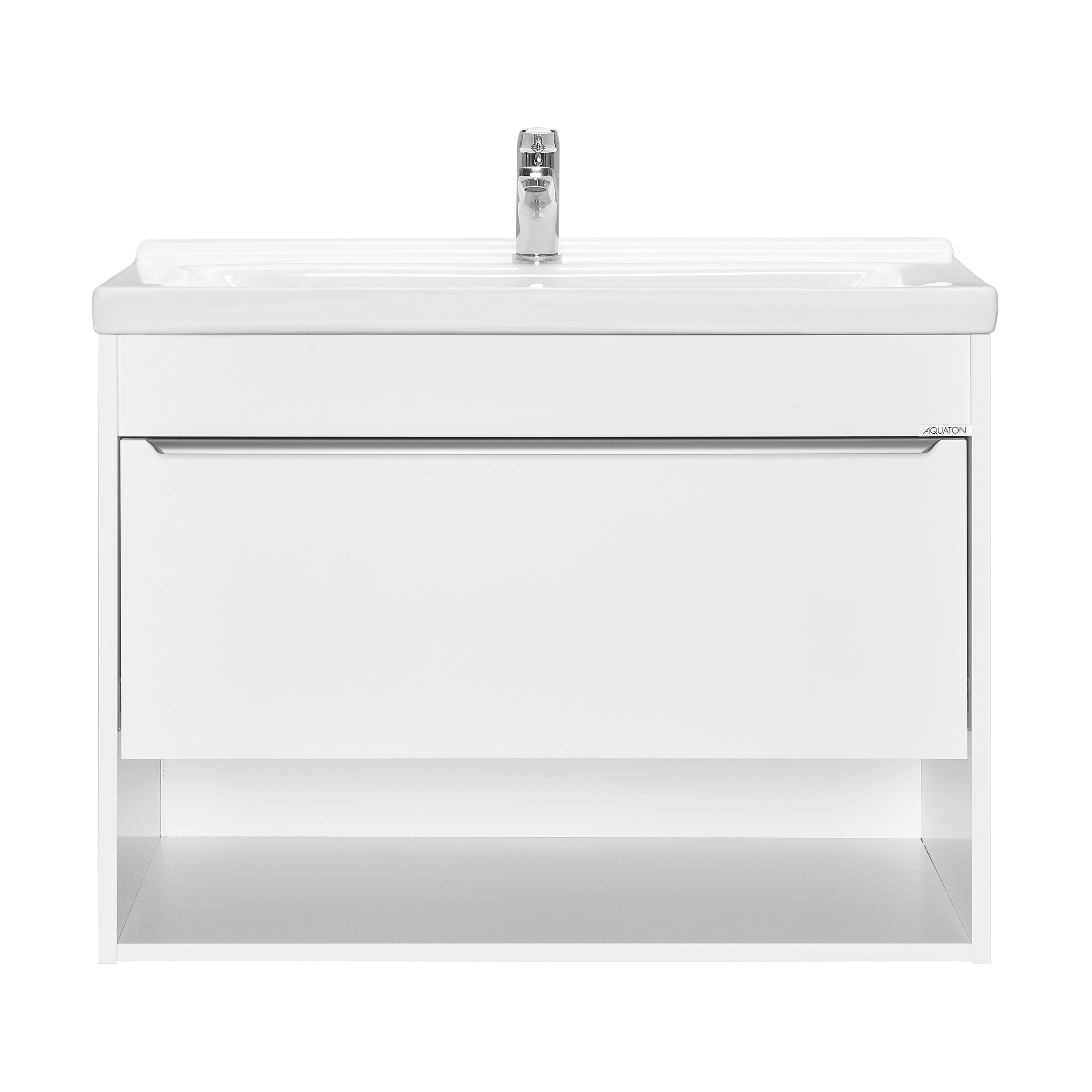 Тумба под раковину AQUATON Хоуп 80, 1 ящик, белый матовый, 1A287301HP2B0