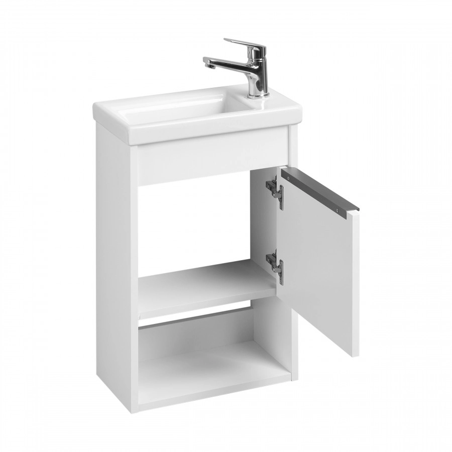 Тумба под раковину AQUATON Хоуп 40, 1 створка, белый матовый, 1A287101HP2B0