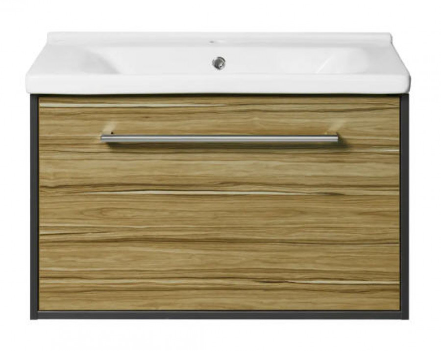 Тумба под раковину AQUATON Мерида 80 new антрацит/эбони светлый