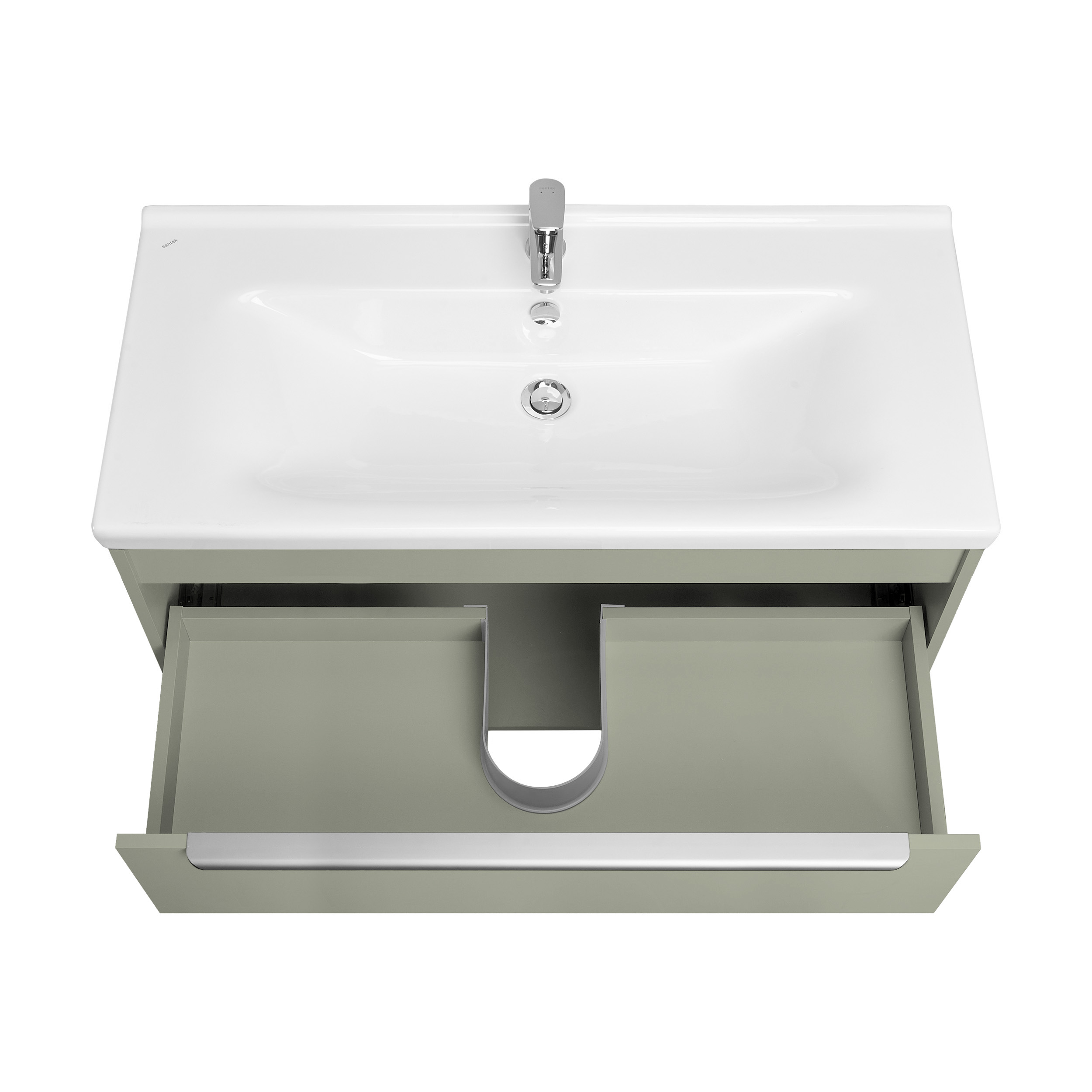 Тумба под раковину AQUATON Хоуп 100, 1 ящик, хаки, 1A287401HP9D0