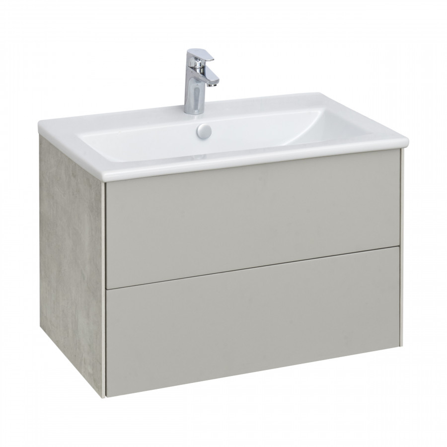 Тумба под раковину AQUATON Сохо 75 cлэйт, галька серая 1A258101AJ9A0