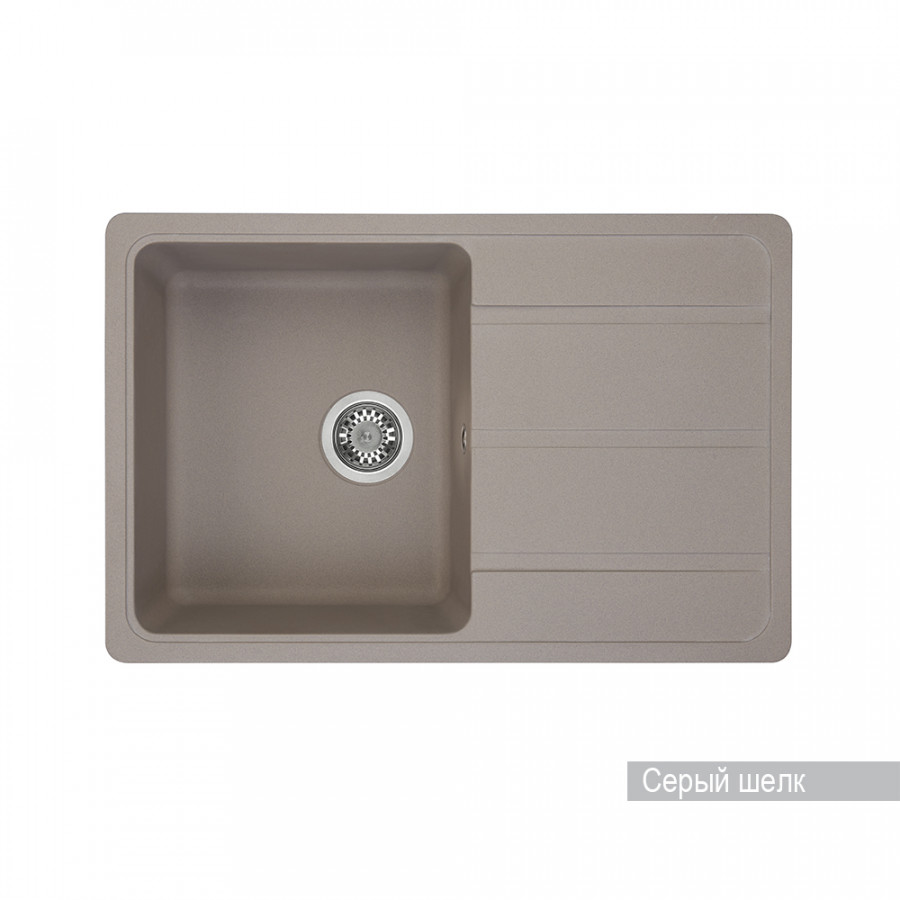 Мойка для кухни AQUATON Аманда прямоугольная с крылом серый шелк 1A712832AD250
