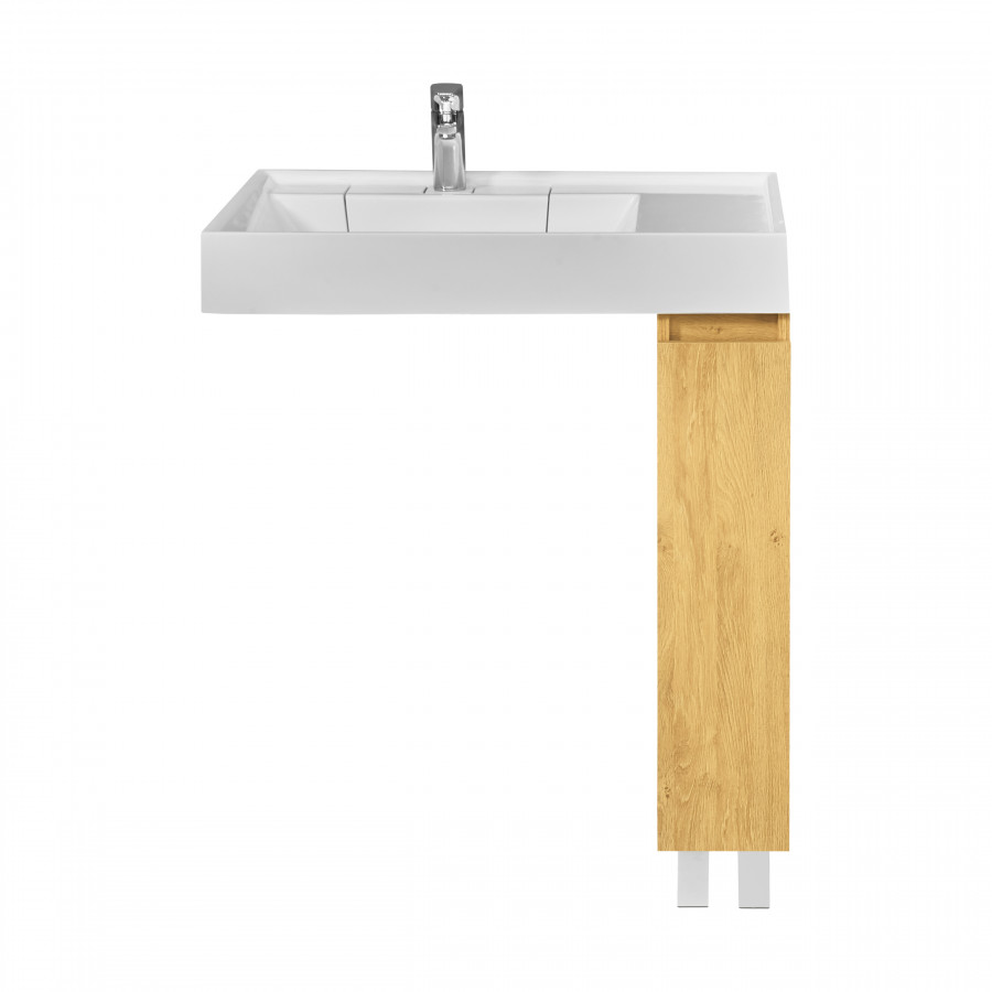 Тумба под раковину AQUATON Лайн 20 под раковину 80, дуб каменный, 1A232301LFDK0