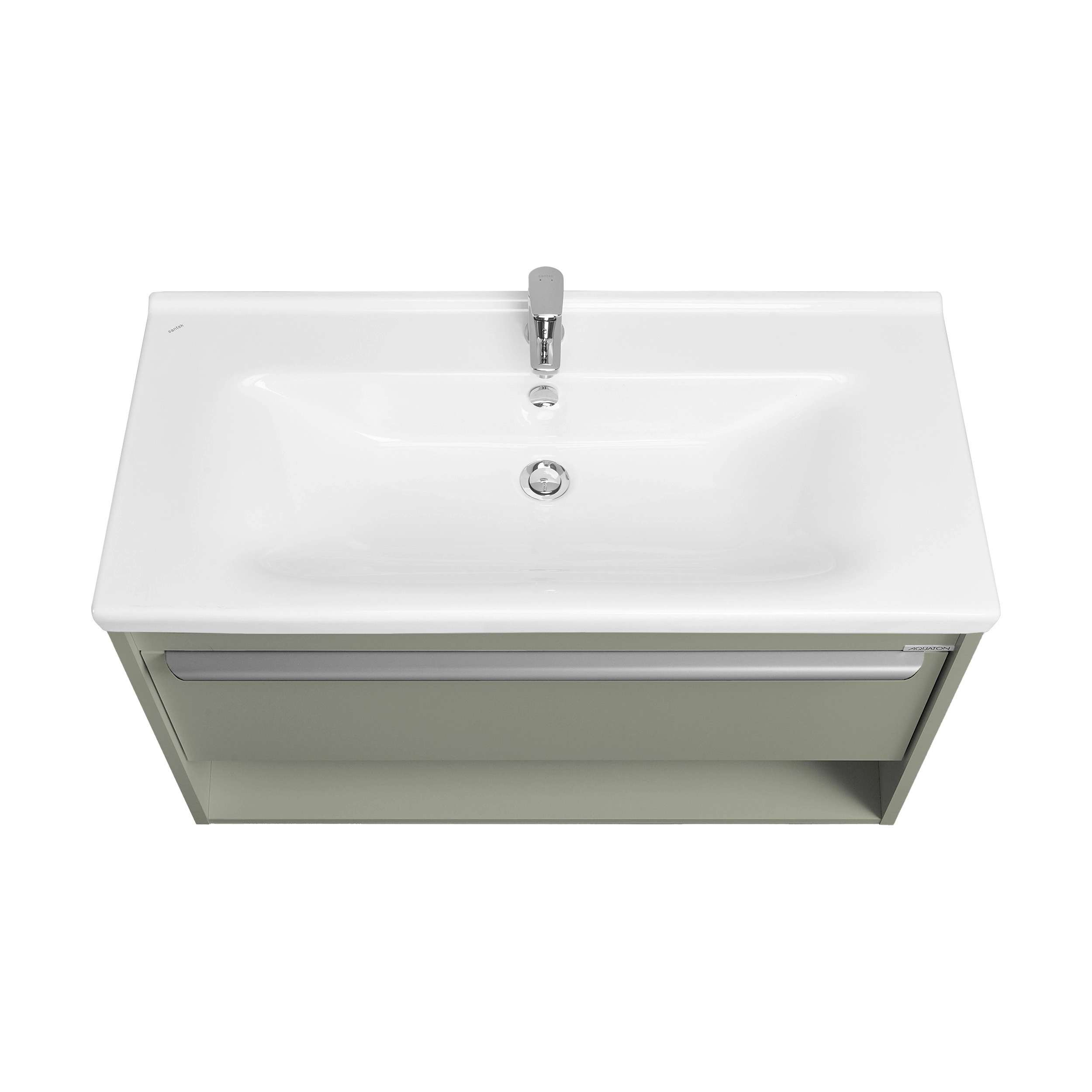 Тумба под раковину AQUATON Хоуп 100, 1 ящик, хаки, 1A287401HP9D0