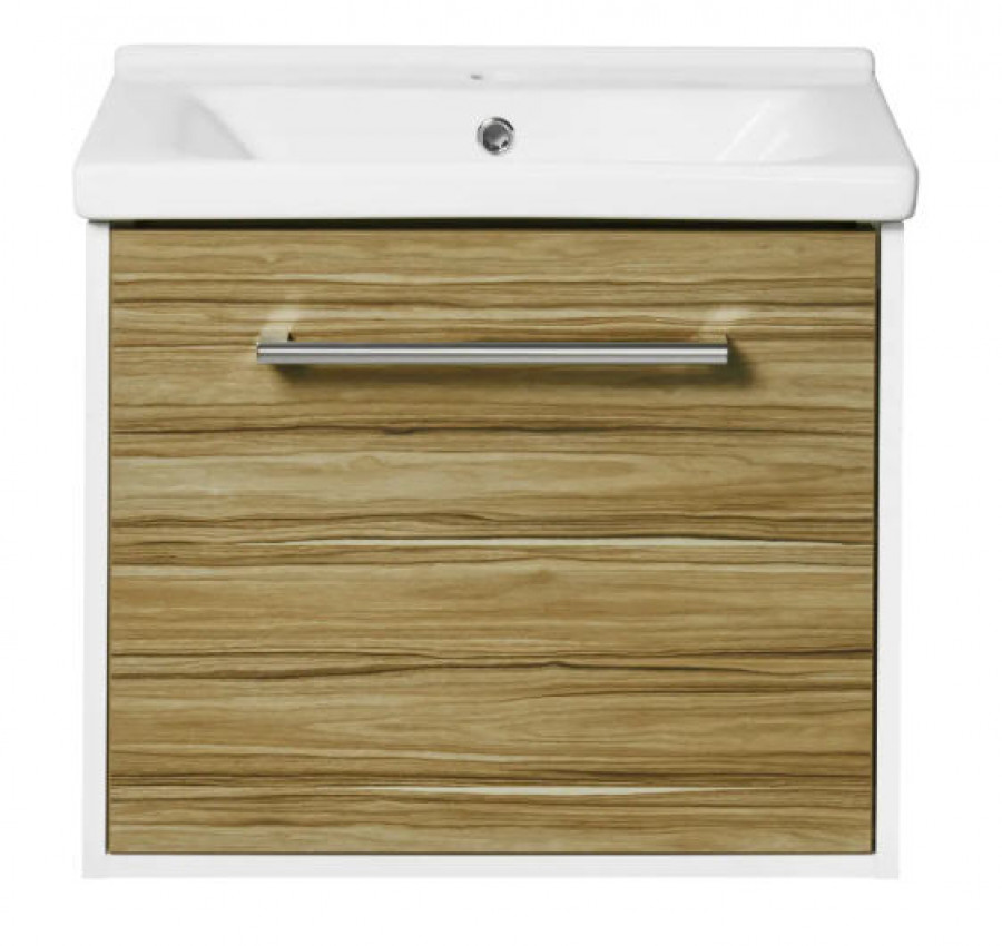 Тумба под раковину AQUATON Мерида 60 белый, эбони светлый 1A232401MFBF0