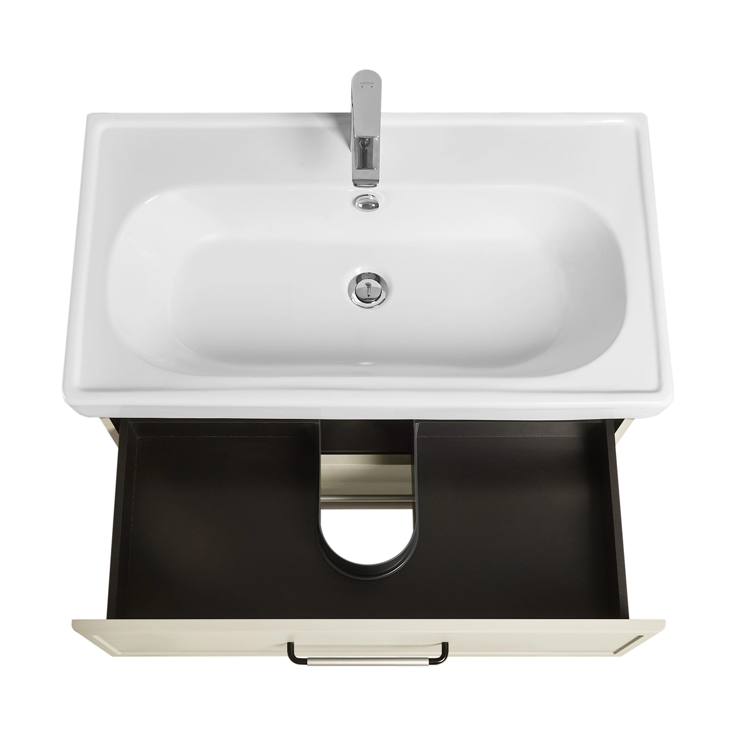 Тумба под раковину AQUATON Нео-Классика 65 2 ящика, белый камень 1A290101NCTG0