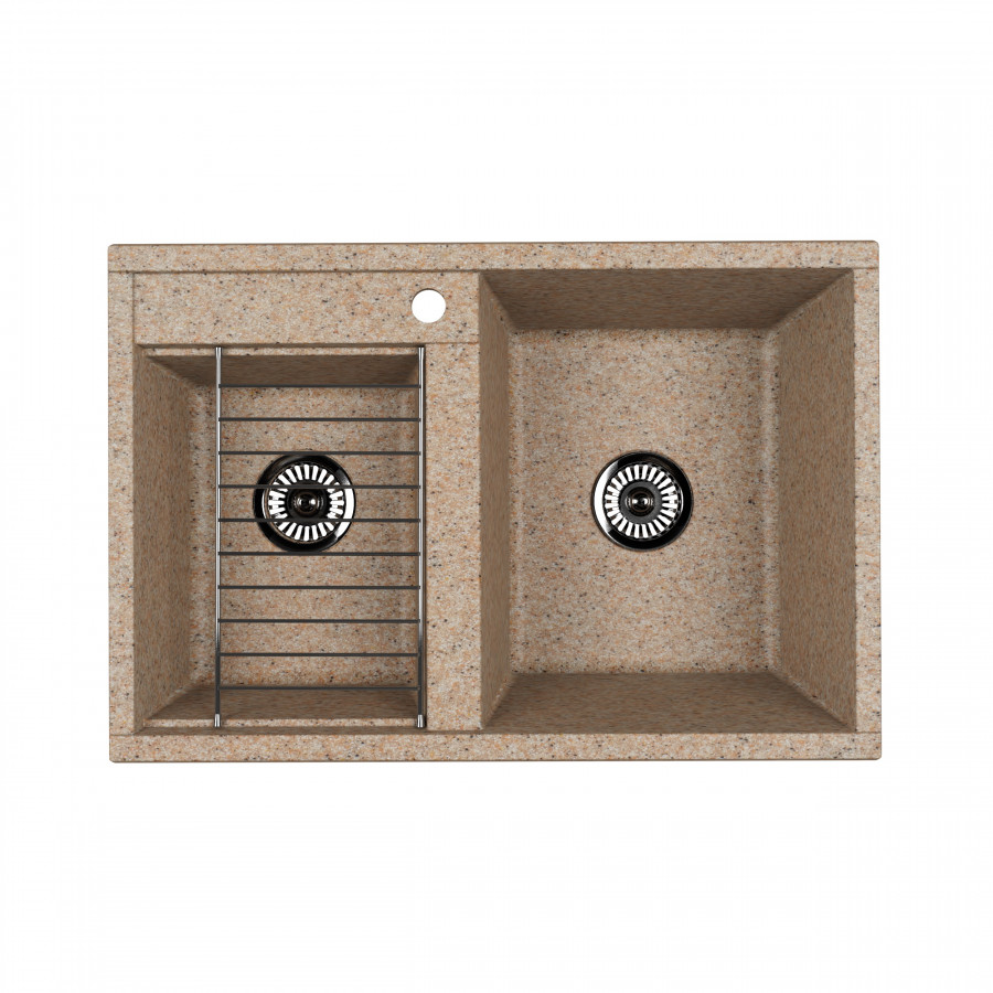 Мойка для кухни AQUATON Делия 78 DBL 2 чаши песочный 1A723132DE220