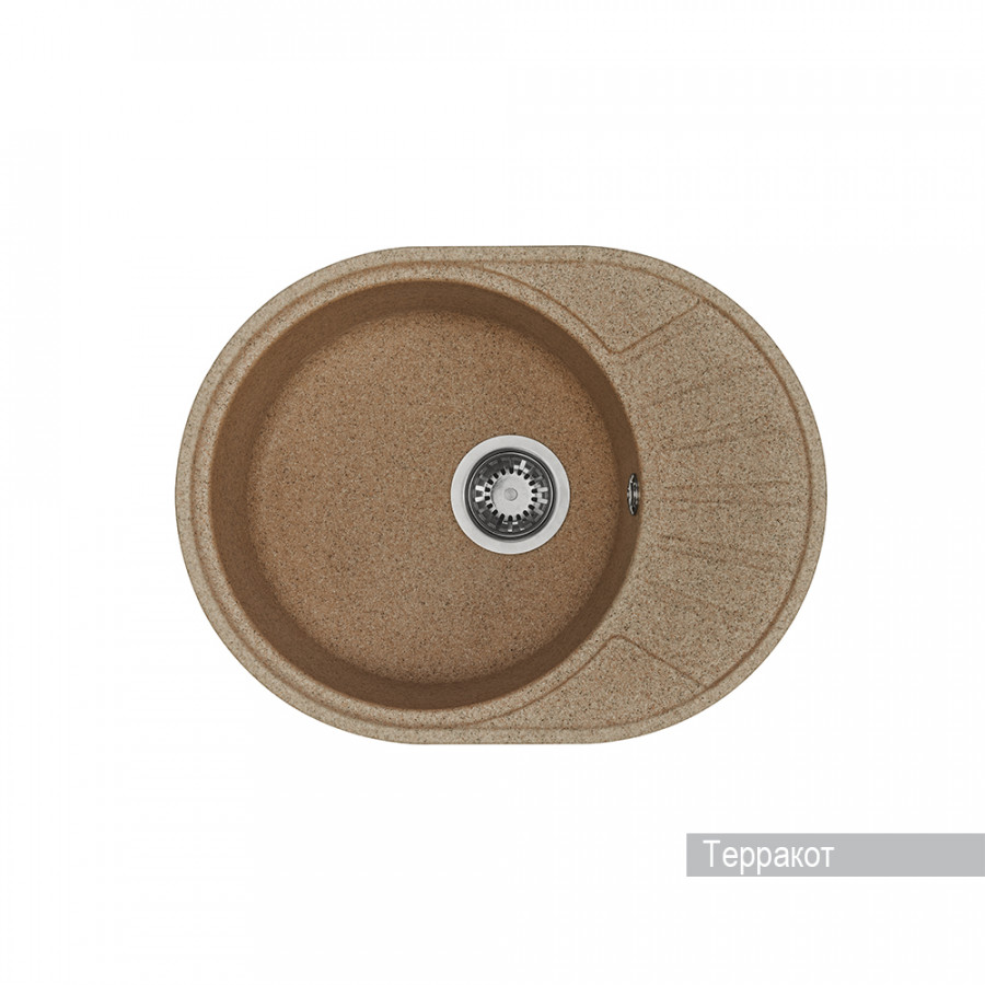 Мойка для кухни AQUATON Чезана круглая с крылом терракотовая 1A711232CS270