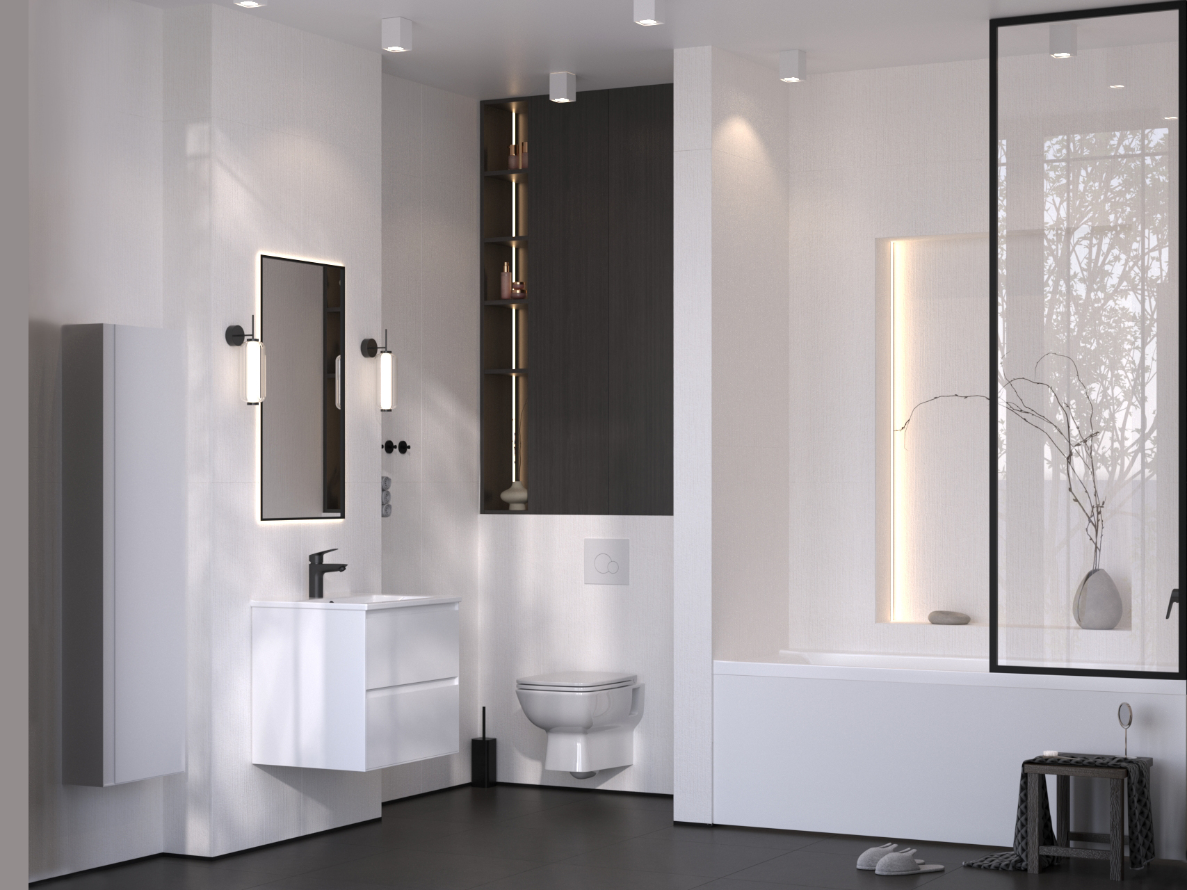 Тумба под раковину AQUATON Люмин 60 белый матовый 1A293901A52B0