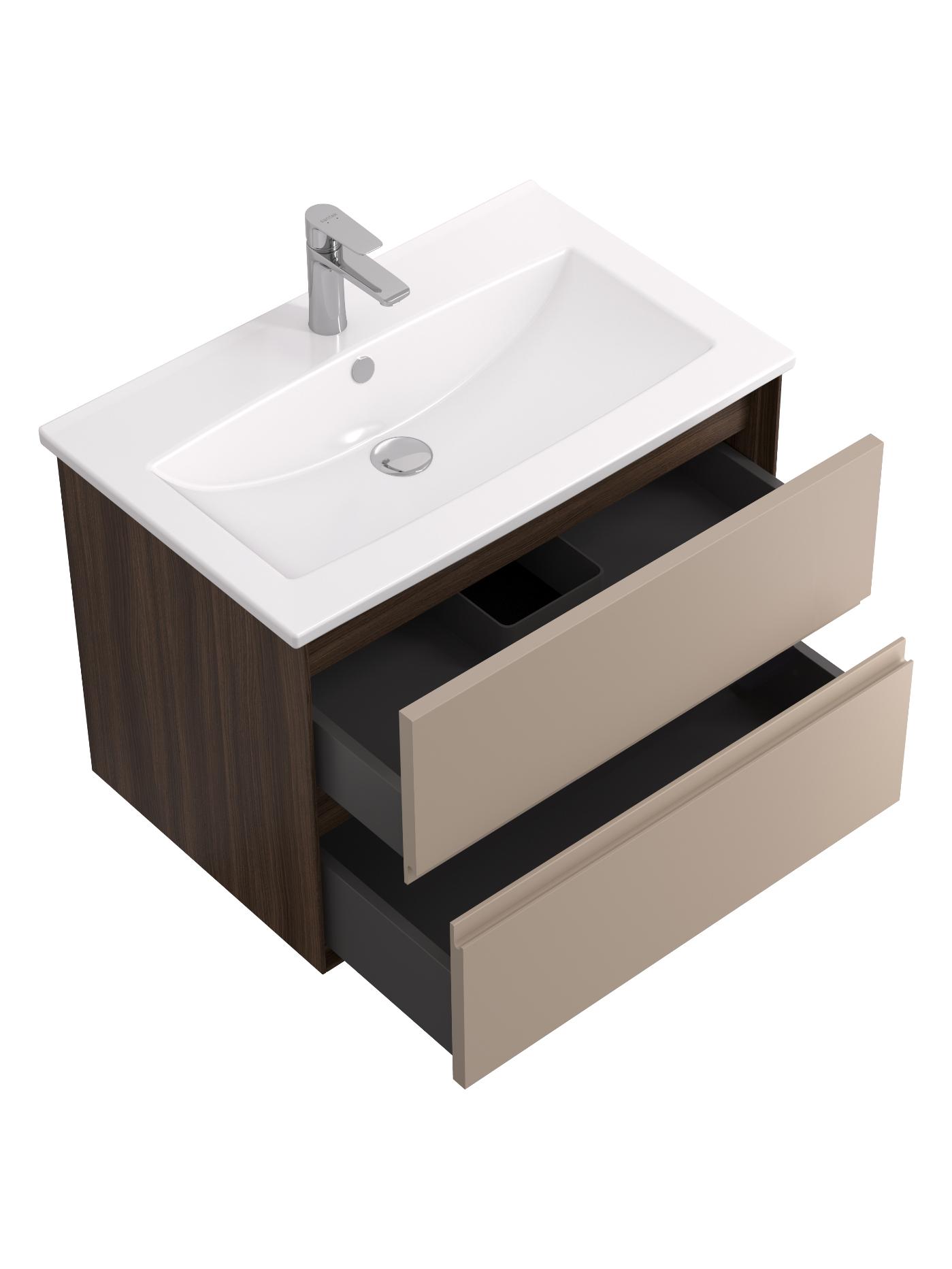 Тумба под раковину AQUATON Люмин 75 орех франклин/капучино 1A294001A5OK0