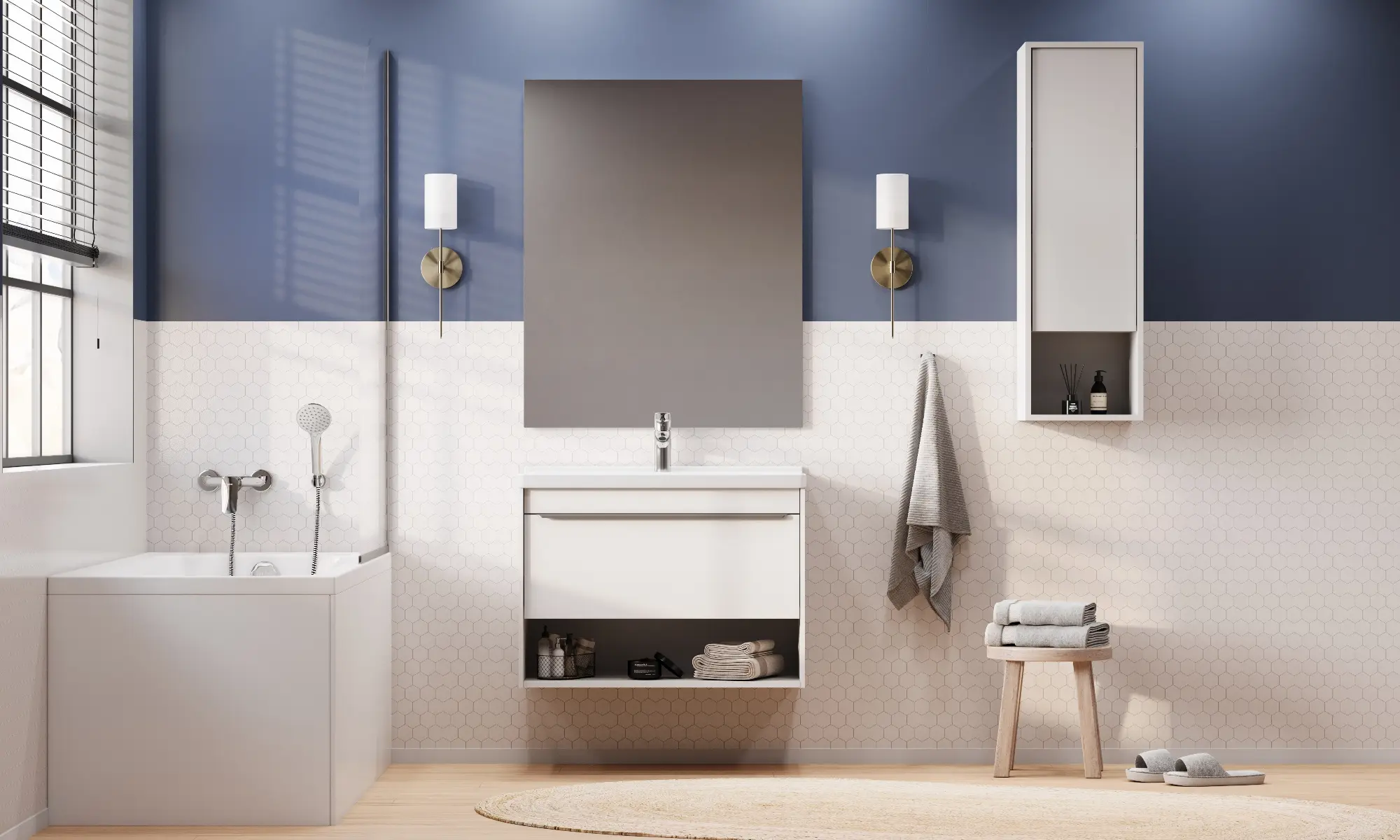 Тумба под раковину AQUATON Хоуп 80, 1 ящик, белый матовый, 1A287301HP2B0