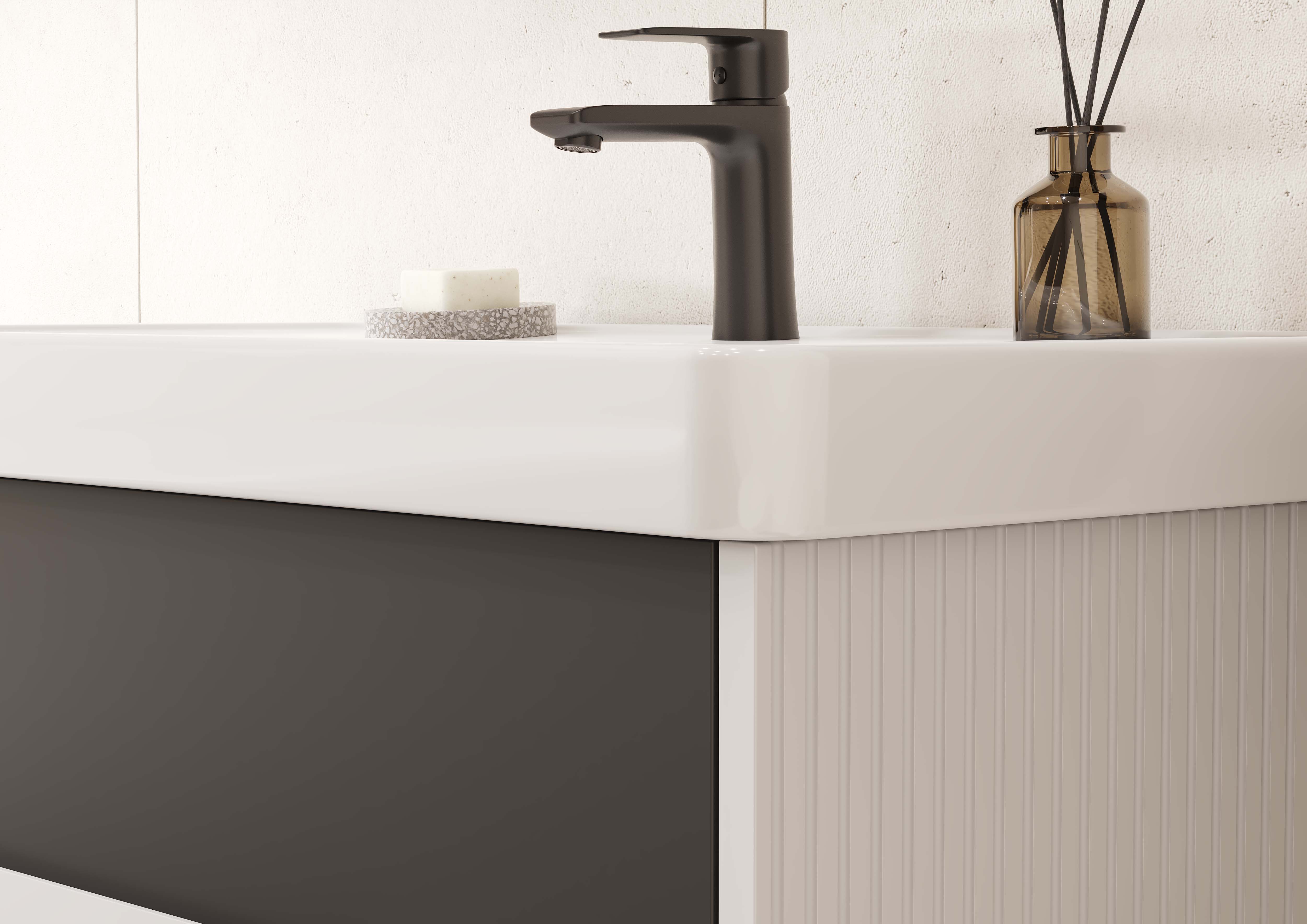 Тумба под раковину AQUATON Ар-Деко 65 2 ящика, серый кобальт 1A291401DD8D0