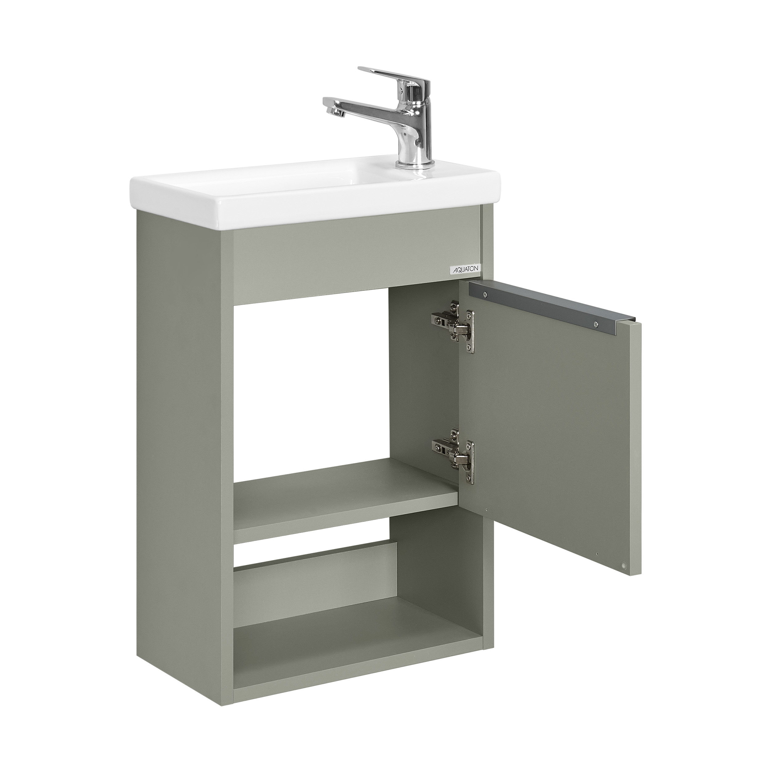 Тумба под раковину AQUATON Хоуп 40, 1 створка, хаки, 1A287101HP9D0