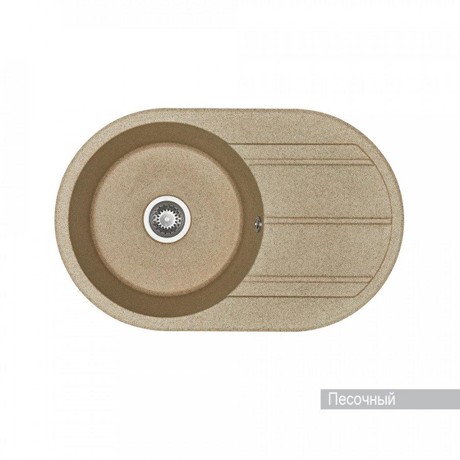 Мойка для кухни AQUATON Амира круглая с крылом песочная 1A712932AI220