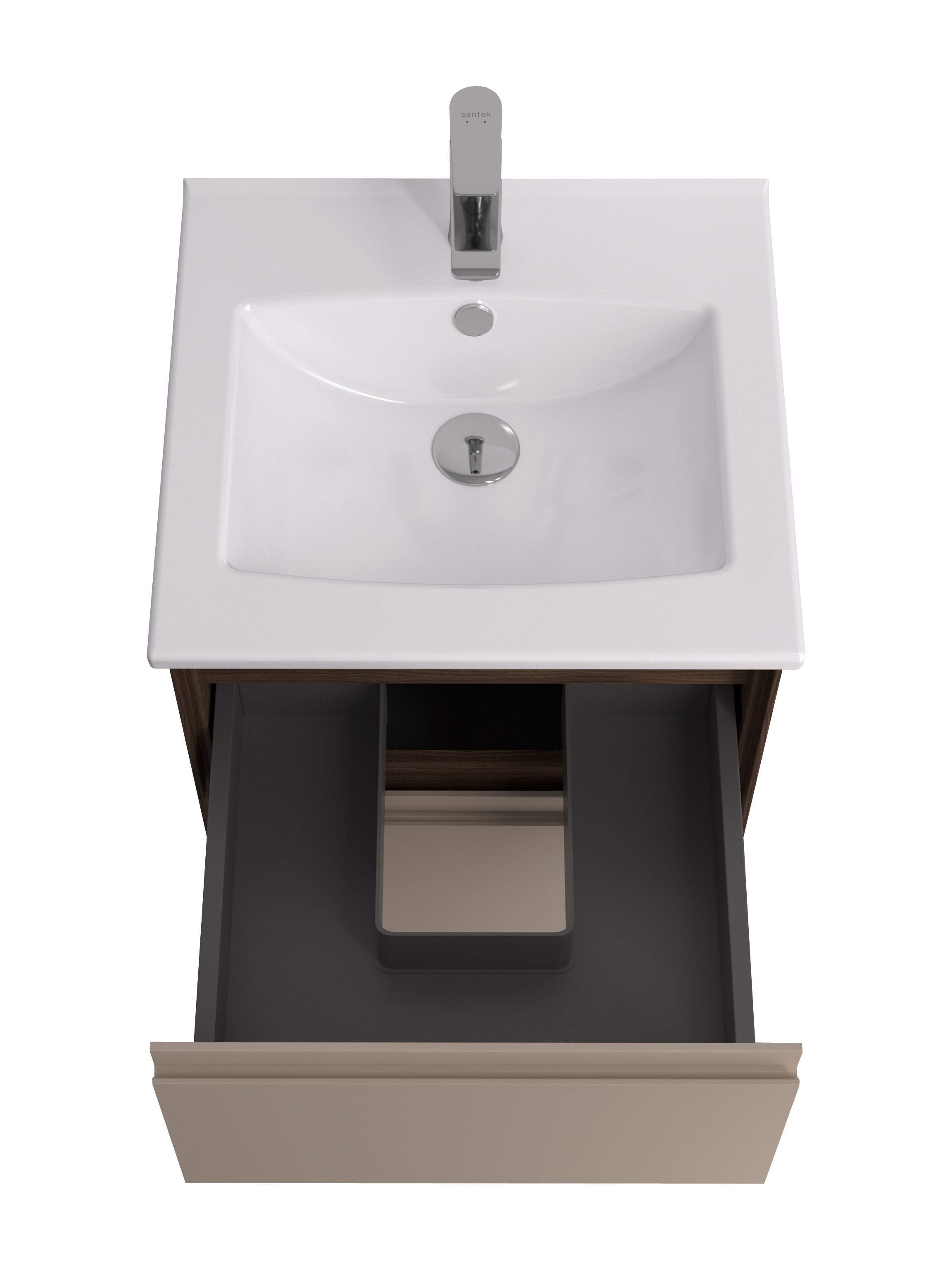 Тумба под раковину AQUATON Люмин 50 орех франклин/капучино 1A294101A5OK0