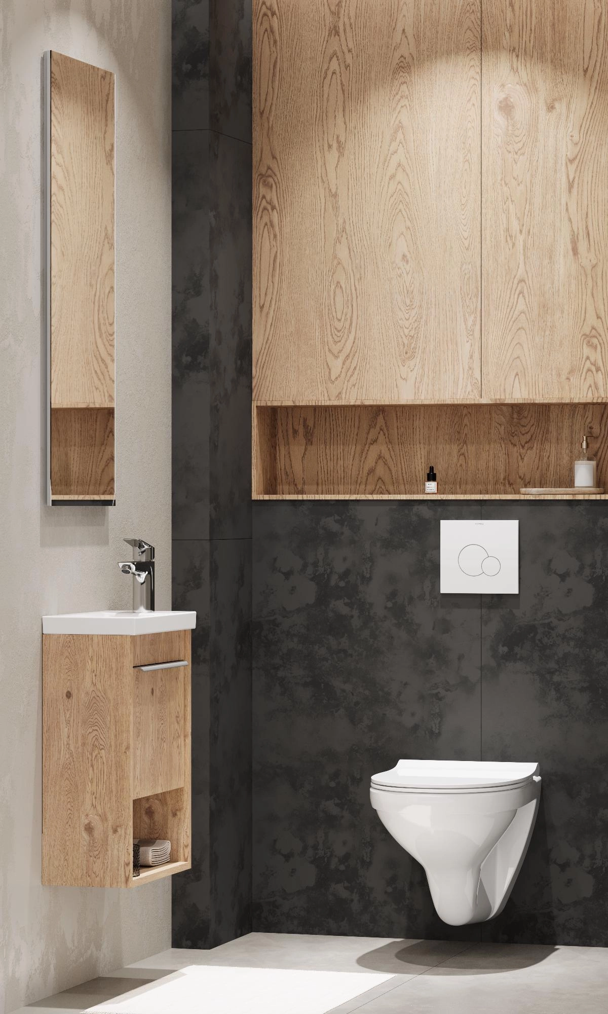 Тумба под раковину AQUATON Хоуп 40, 1 створка, орех, 1A287101HP6C0