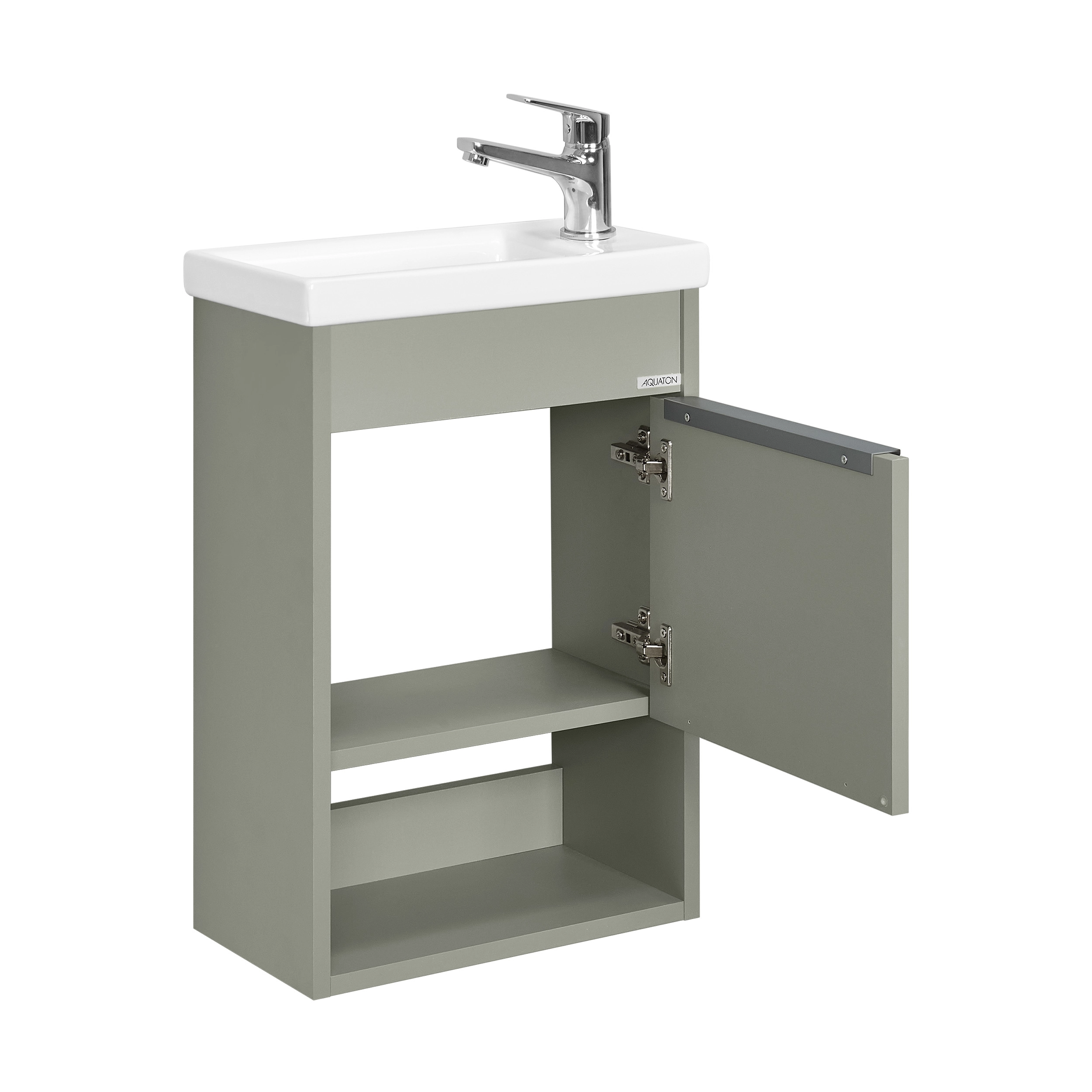 Тумба под раковину AQUATON Хоуп 40, 1 створка, хаки, 1A287101HP9D0