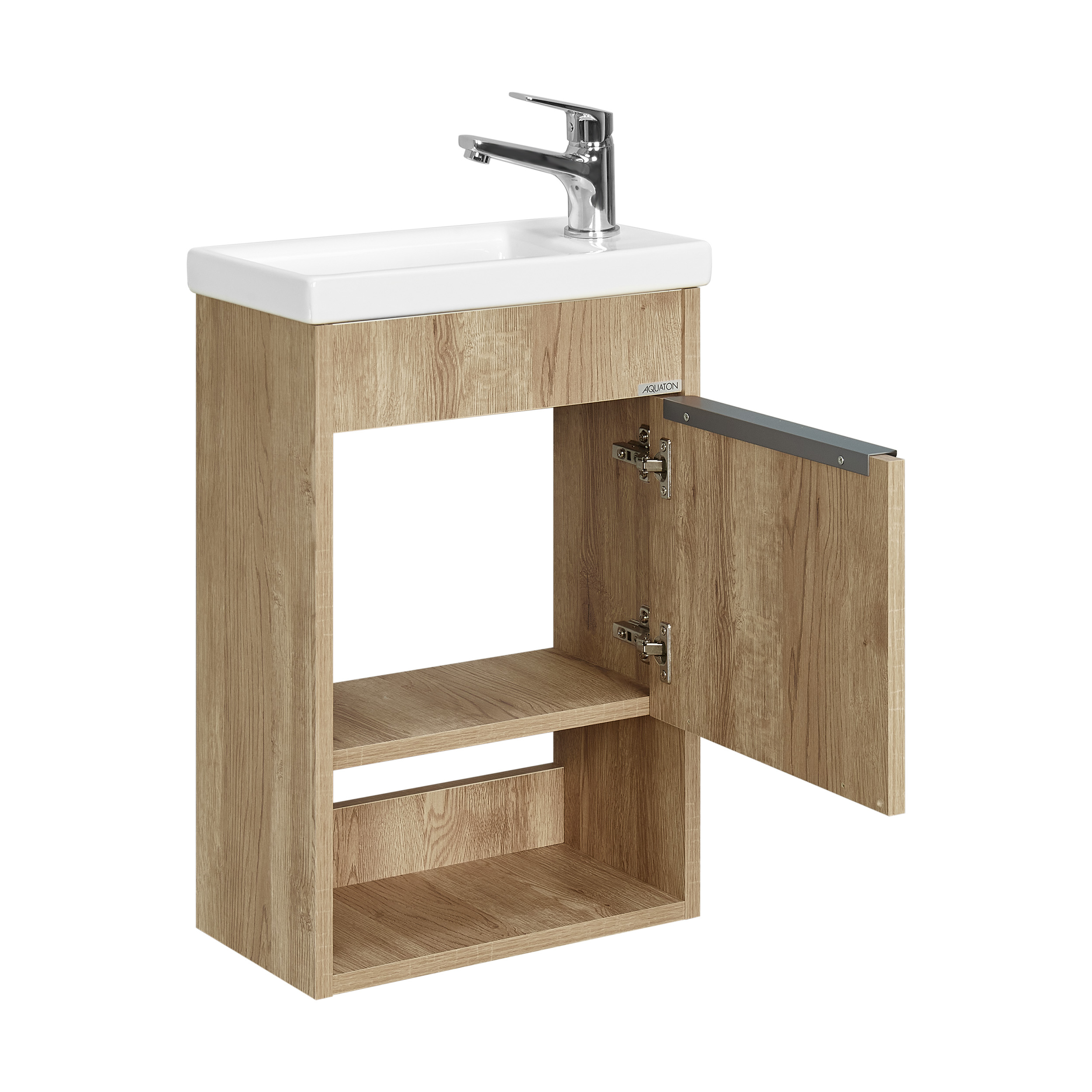 Тумба под раковину AQUATON Хоуп 40, 1 створка, орех, 1A287101HP6C0