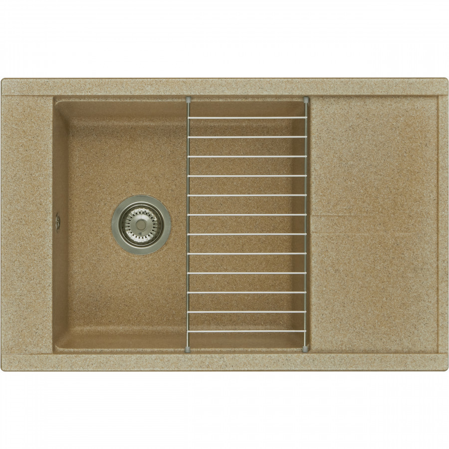 Мойка для кухни AQUATON Делия 78 прямоугольная с крылом песочная 1A715132DE220