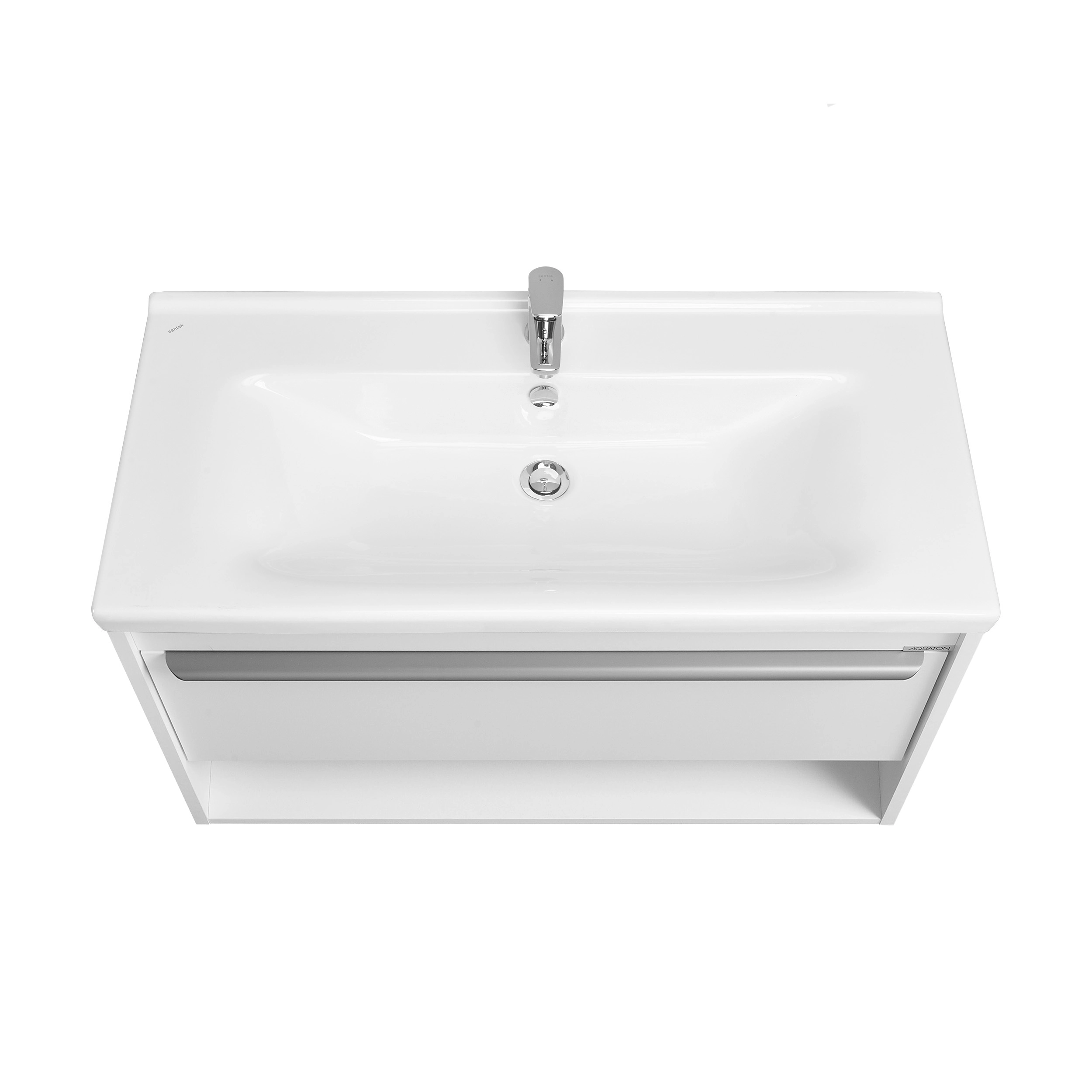 Тумба под раковину AQUATON Хоуп 100, 1 ящик, белый матовый, 1A287401HP2B0