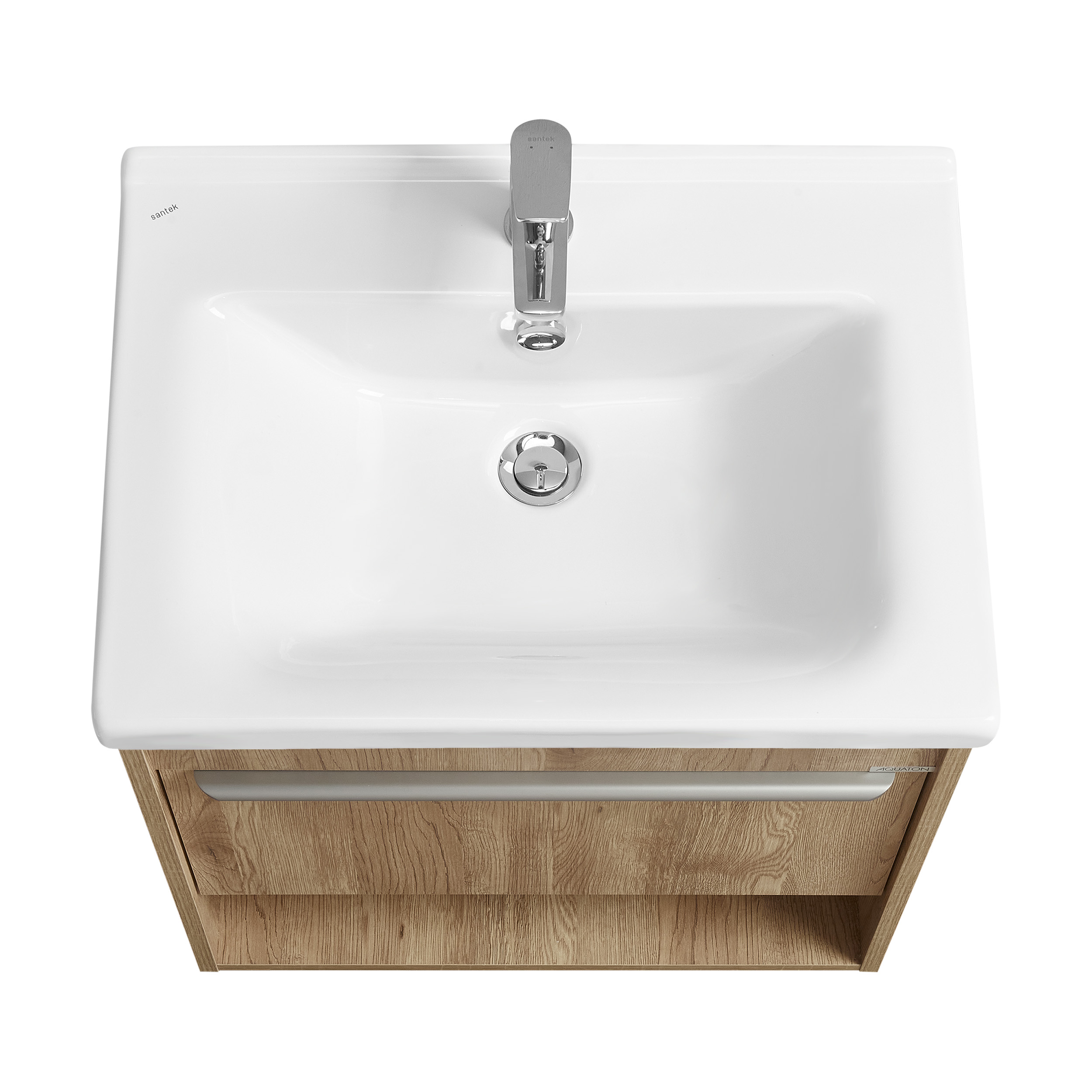 Тумба под раковину AQUATON Хоуп 60, 1 ящик, орех, 1A287201HP6C0