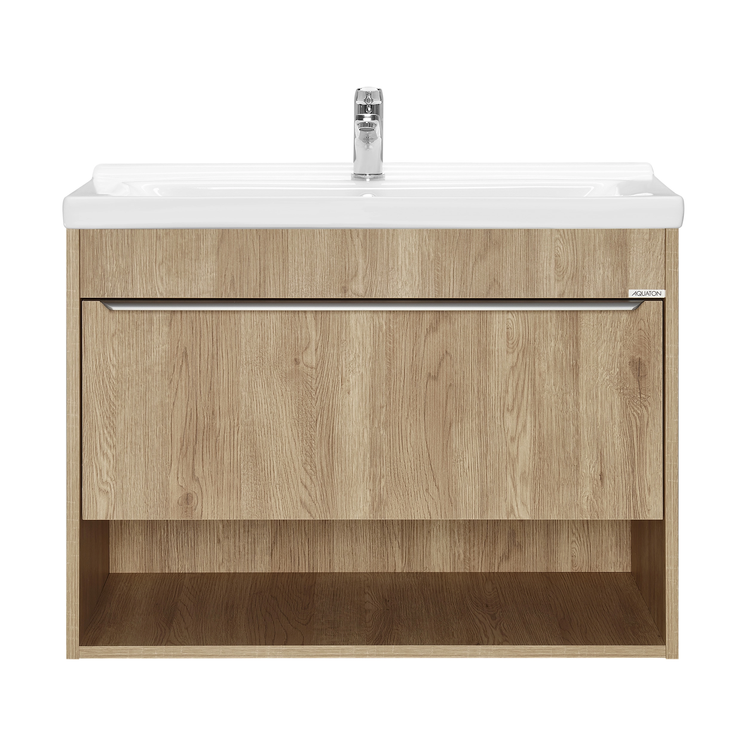 Тумба под раковину AQUATON Хоуп 80, 1 ящик, орех, 1A287301HP6C0
