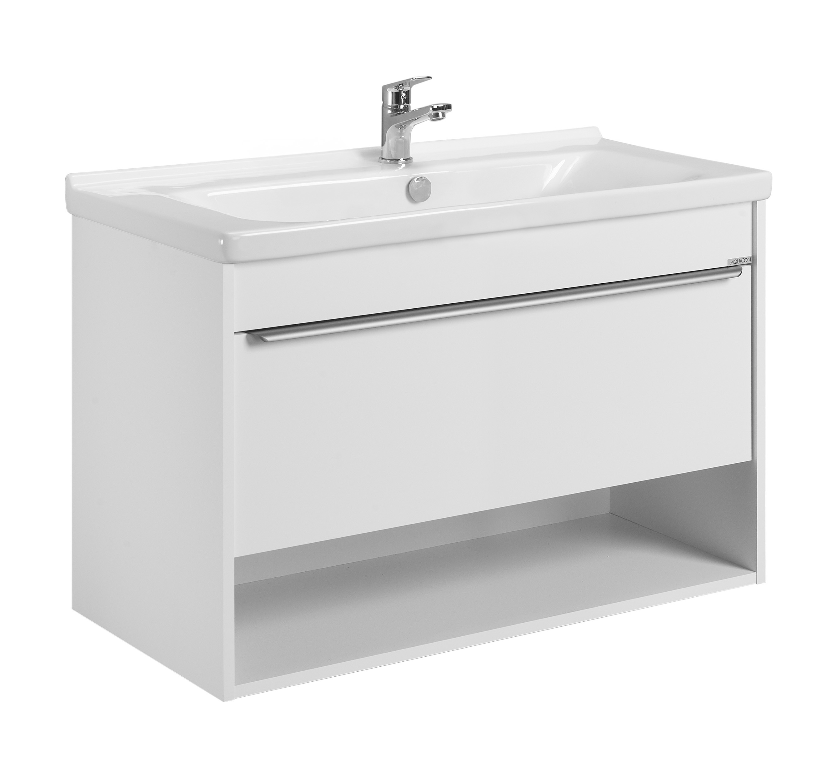 Тумба под раковину AQUATON Хоуп 100, 1 ящик, белый матовый, 1A287401HP2B0