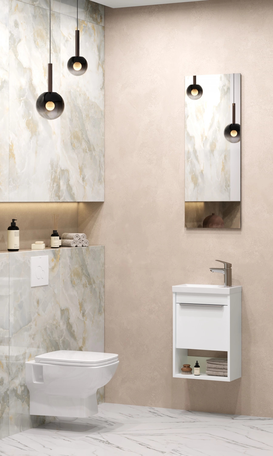 Тумба под раковину AQUATON Хоуп 40, 1 створка, белый матовый, 1A287101HP2B0