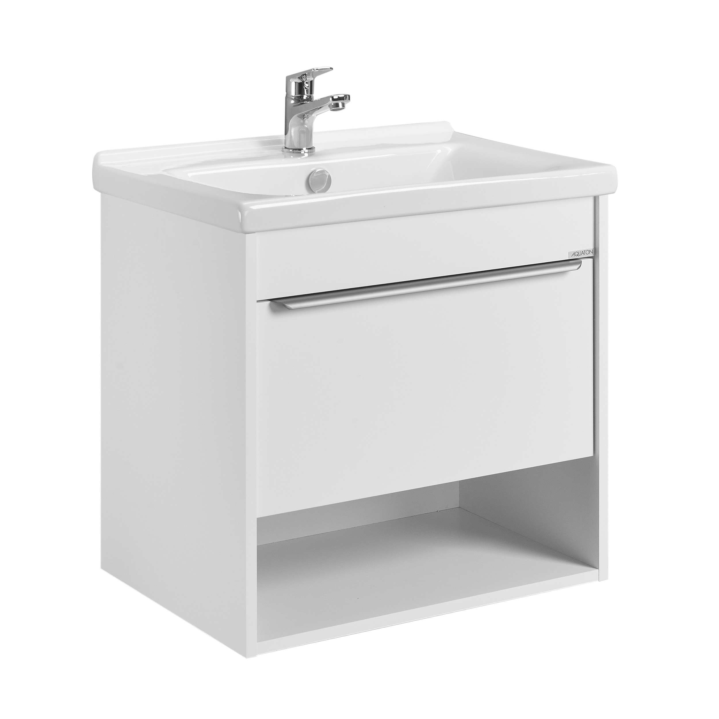 Тумба под раковину AQUATON Хоуп 60, 1 ящик, белый матовый, 1A287201HP2B0