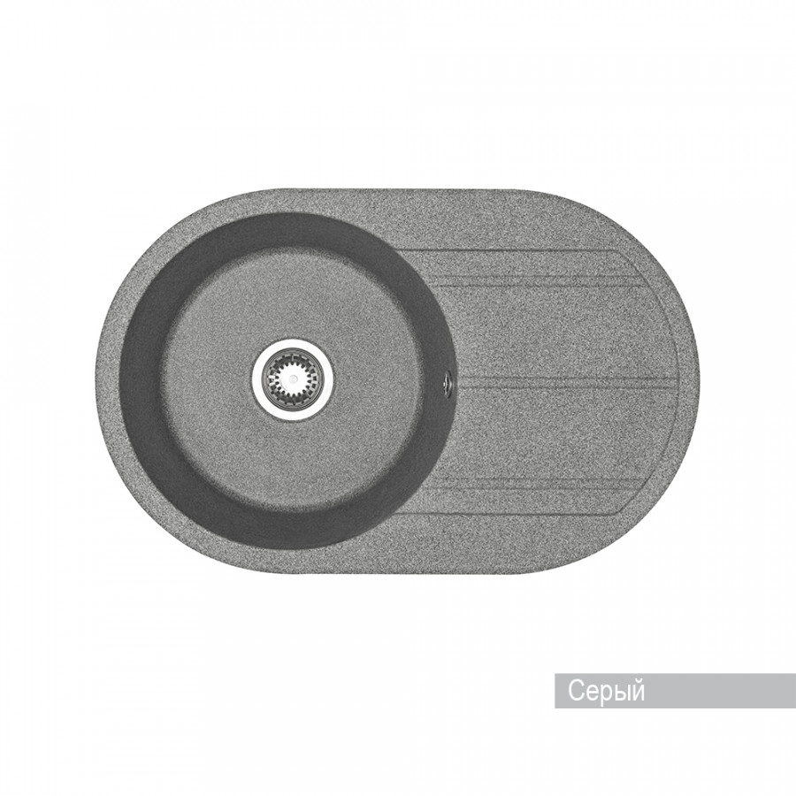Мойка для кухни AQUATON Амира круглая с крылом серая 1A712932AI230